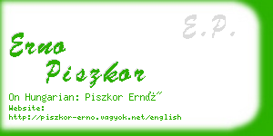 erno piszkor business card